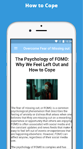 Overcome Fear of Missing out