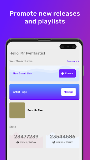 Android application Smart Links - promote music screenshort