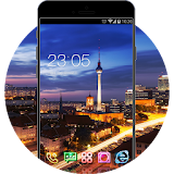 Neon Nght City scape HD Theme for Galaxy J1 icon