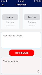 Tagalog to Ilocano Translator