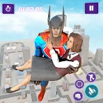 Cover Image of Tải xuống Flying Rope Hero Rescue Robot 1.0.5 APK