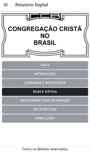 Android application CCB - Relatório Digital screenshort