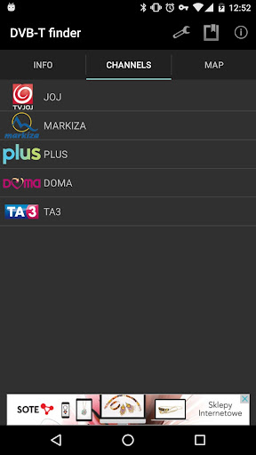 DVB-T finder Screen 3