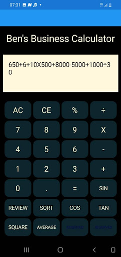 BizCalc Screen 2