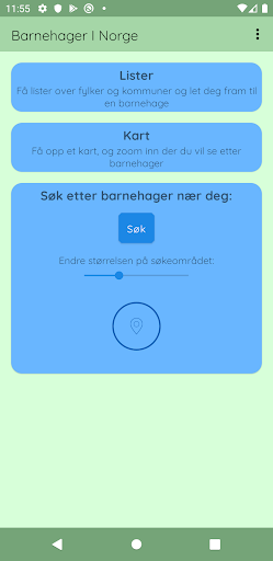 Android application Barnehager i Norge screenshort