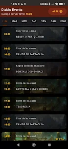 Diablo Events: Weekly calendar