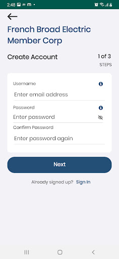 FBEMC Mobile App Screen 3