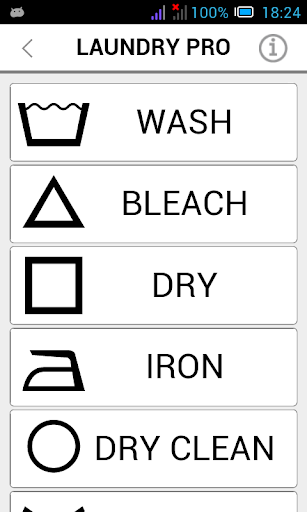 Android application Laundry Pro - care symbols screenshort