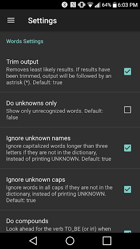 Whitakers Words Screen 3