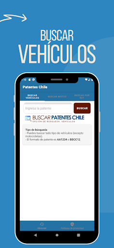 Android application Buscar Patentes Chile screenshort
