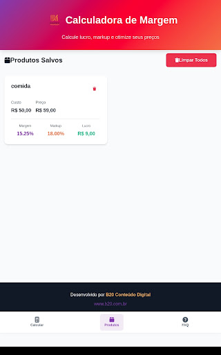 Calculadora de Margem