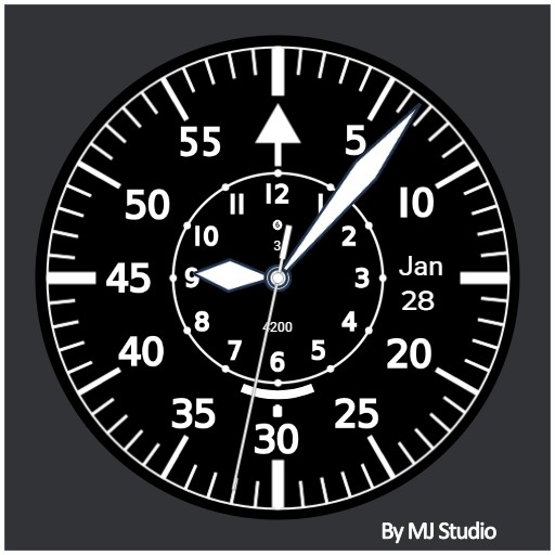 Flieger B pilot watch face logo