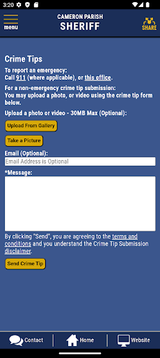 Cameron Parish Sheriffs Office Screen 3