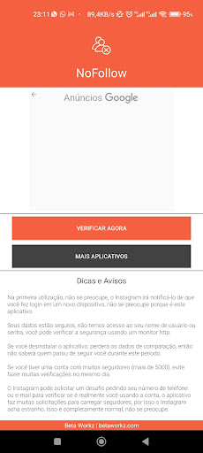 Android application Who unfollowed me screenshort