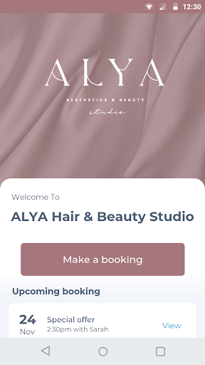 Android application ALYA Hair & Beauty Studio screenshort