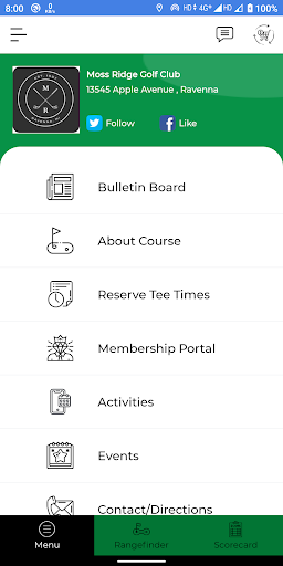 Android application Moss Ridge Golf Club screenshort
