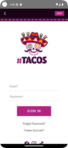 Android application Tacos screenshort