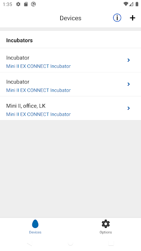 Android application Brinsea Connect screenshort