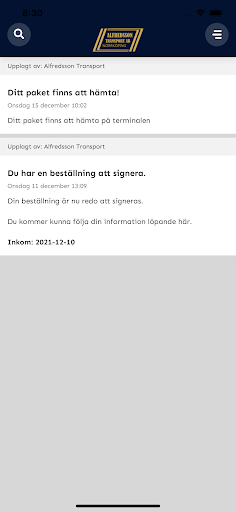 Alfredsson Transport Screen 2