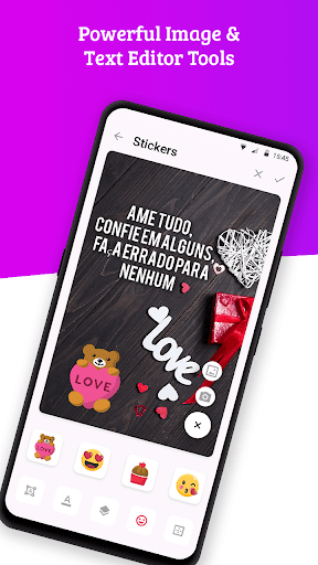 Write Portuguese Text on photo Screen 2