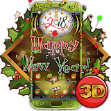 3D New Year Clock 2018 Theme icon