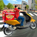Cover Image of Descargar City Pizza Delivery Boy: Moto Free Bike Games  APK