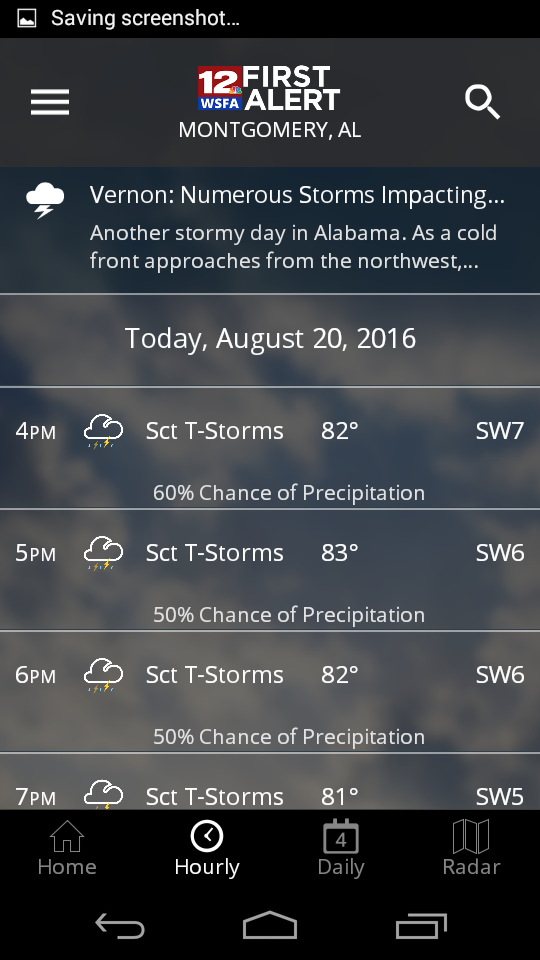 Android application WSFA First Alert Weather screenshort