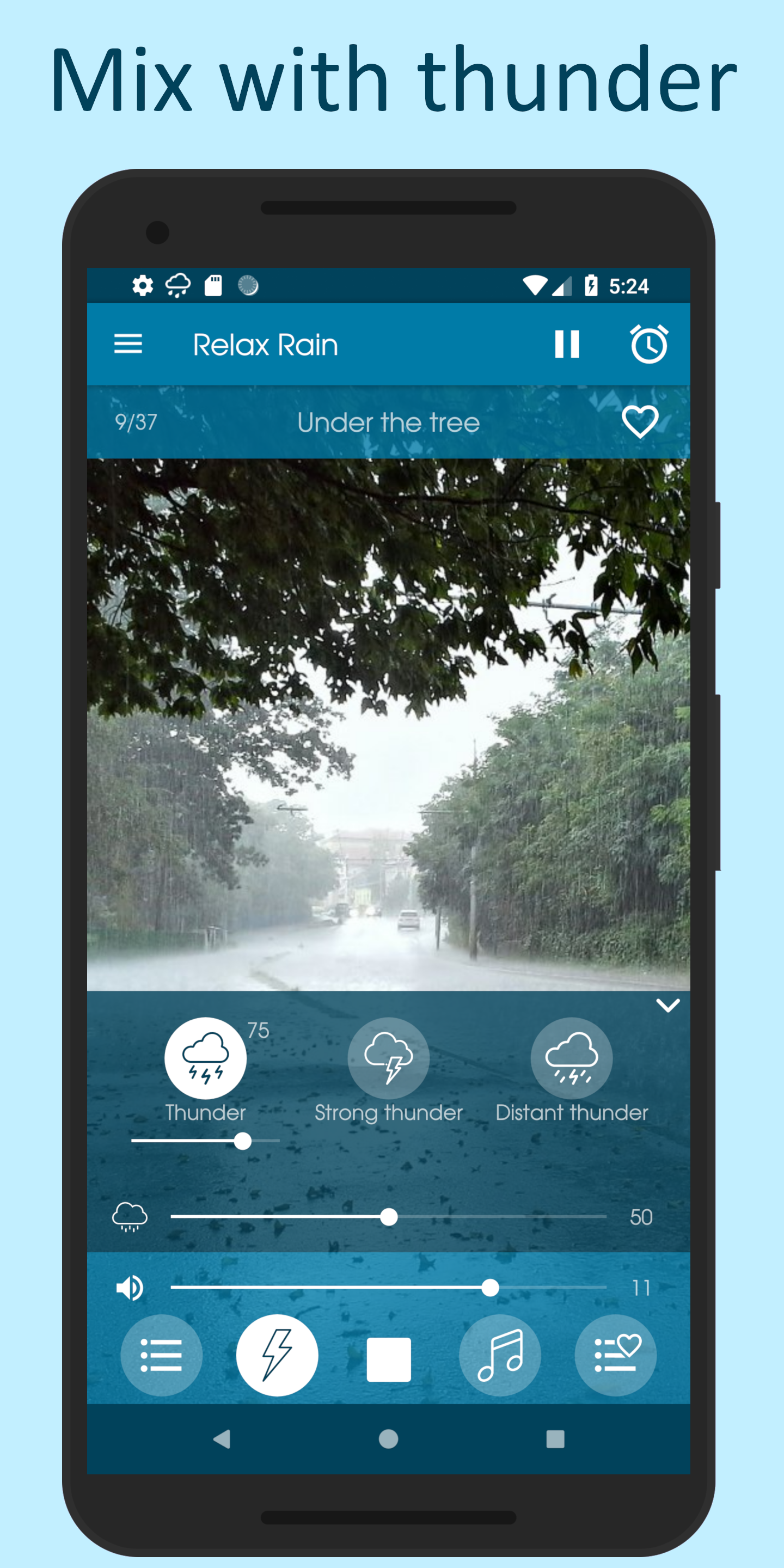 Android application Relax Rain - Rain sounds: sleep and meditation screenshort