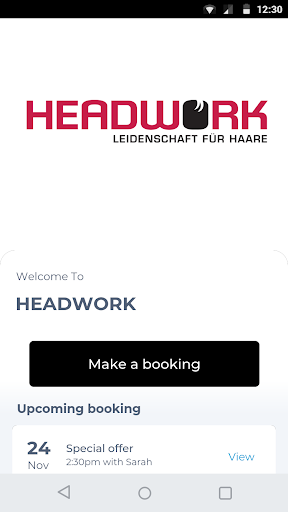 Android application HEADWORK screenshort