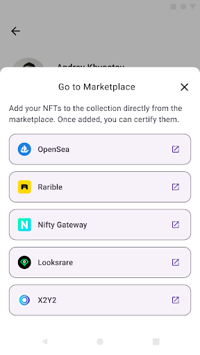 Android application QUASA NFT screenshort