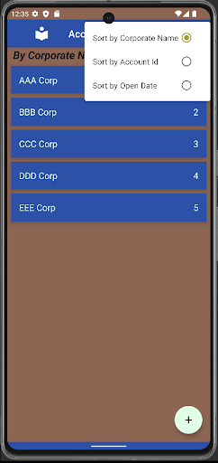 Accounts List Screen 2
