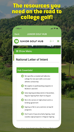Junior Golf Hub Screen 3
