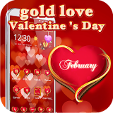 3d Love theme Golden Valentine icon