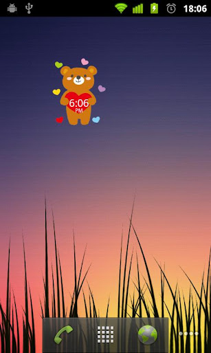 Android application CuteBear Clock Widget screenshort