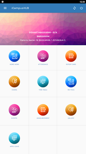 Android application JaySchool screenshort