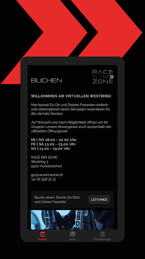 RACE SIM ZONE Screen 2