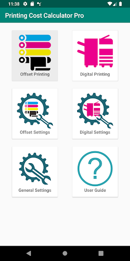 Android application Printing Cost Calculator Pro screenshort