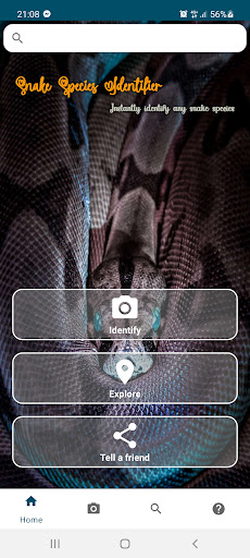 Android application Snake Species Identifier screenshort
