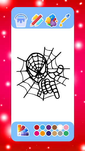 Spider super hero coloring man