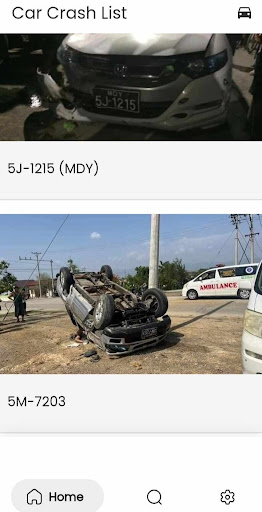 Android application Car Crash List screenshort