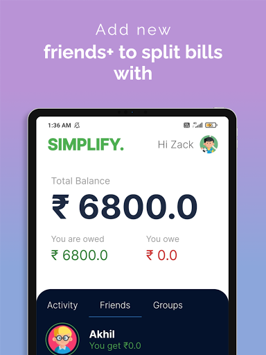 Simplify - Split bills  manage expenses