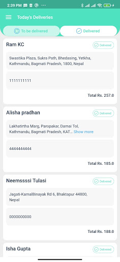Android application Jeevee Express screenshort
