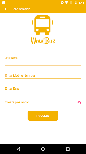 Android application Wow Bus - Bus Booking Demo screenshort