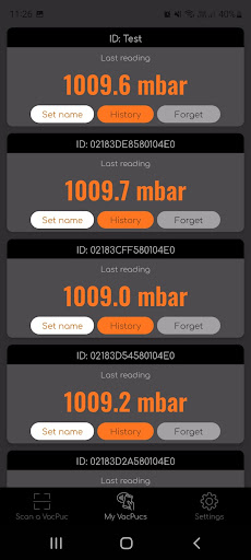 Android application VacPuc screenshort