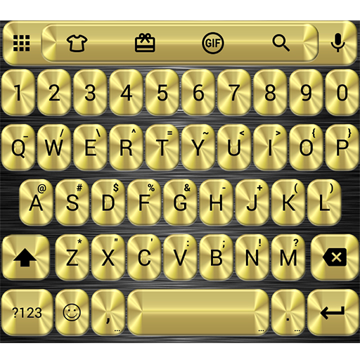 Emoji Keyboard Metallic Gold  Icon