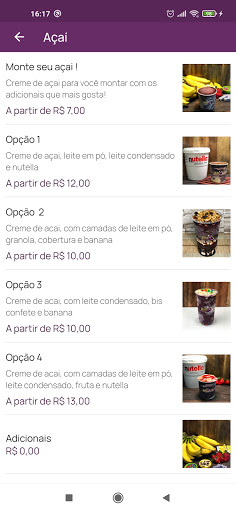 Dady Açaí Delivery Screen 2