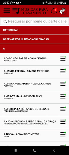 Android application Músicas para casamento screenshort