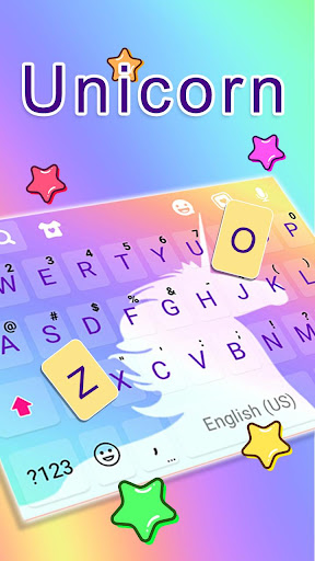 White Unicorn Keyboard Theme Screen 2