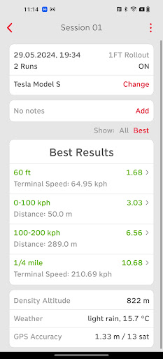RaceBox Screen 2
