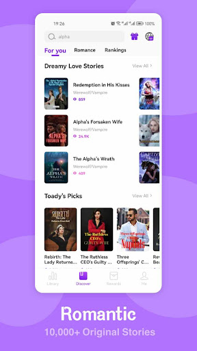 Android application Novelverse - Novels & Stories screenshort